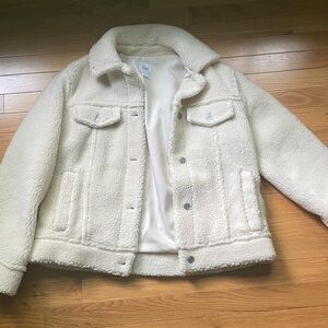 Gap Icon Sherpa Jacket Size Small in White